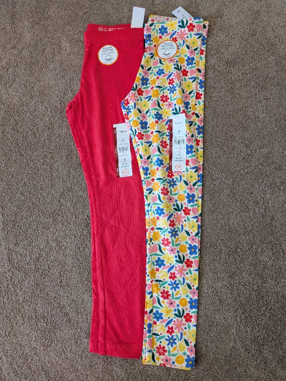 NWT 2 size 8 leggings red floral